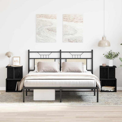 Musta tammi yöpöytäkaappi Angheluchi 35x35x55cm (2 pcs puinen)