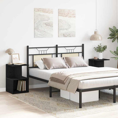 Musta tammi yöpöytäkaappi Angheluchi 35x35x55cm (2 pcs puinen)