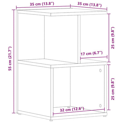 Musta tammi yöpöytäkaappi Angheluchi 35x35x55cm (2 pcs puinen)