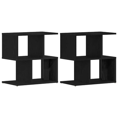 Yöpöytäkaappi 2 pcs Musta tammi 50 x 30 x 51,5 cm Tekninen puu