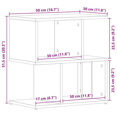 Yöpöytäkaappi 2 pcs Musta tammi 50 x 30 x 51,5 cm Tekninen puu
