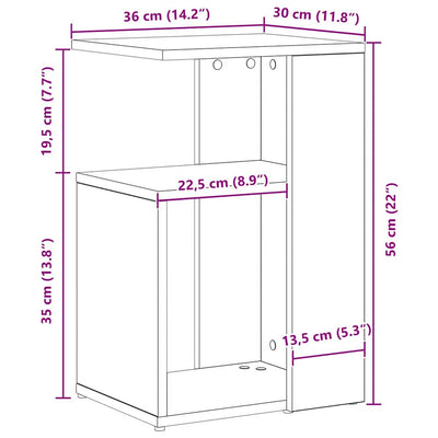 Musta tammi sivupöytä Chirciu 36x30x56cm (puinen)