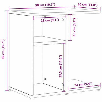 Musta tammi sivupöytä Colomon 50x30x50cm (puinen)