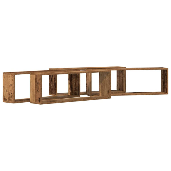 Seinähyllyt 4 kpl Vanha puu 80 x 15 x 26 cm Tekninen puu
