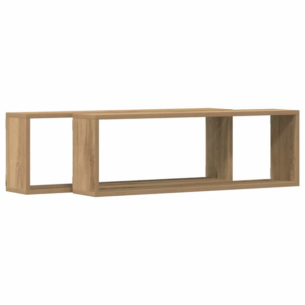 Seinähyllyt 2 kpl Taidekoivu 80 x 15 x 26 cm Tekninen puu