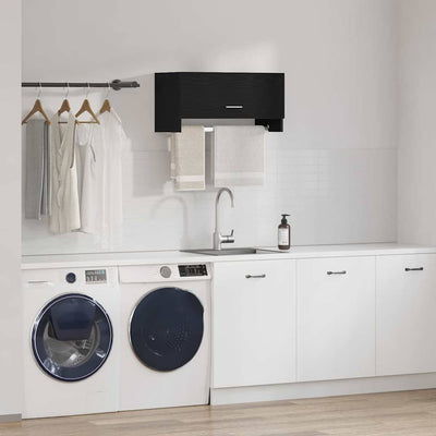 Musta vaatekaappi ovella Polcovnicu 70x32.5x35cm (puinen)