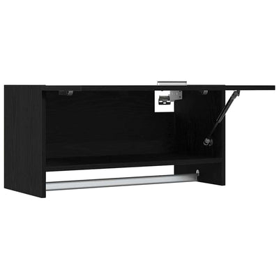 Musta vaatekaappi ovella Polcovnicu 70x32.5x35cm (puinen)
