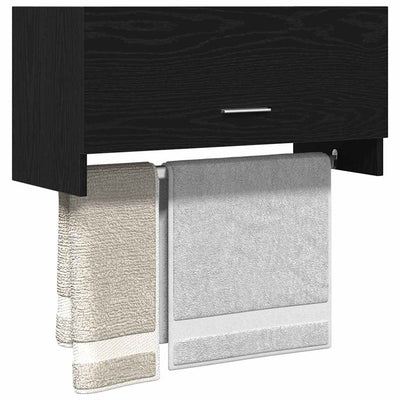 Musta vaatekaappi ovella Polcovnicu 70x32.5x35cm (puinen)