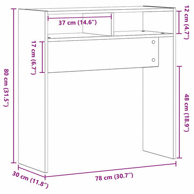 Musta tammi konsolipöytä Frloarea 78x30x80cm (puinen)