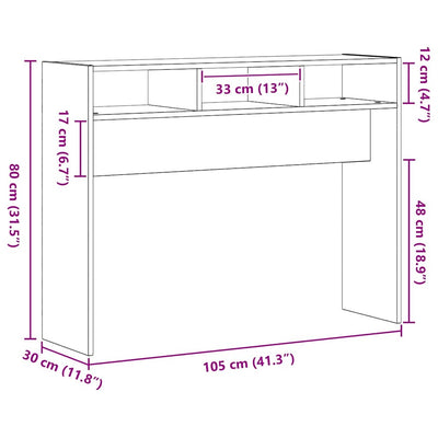 Musta tammi konsolipöytä Iacab 105x30x80cm (puinen)