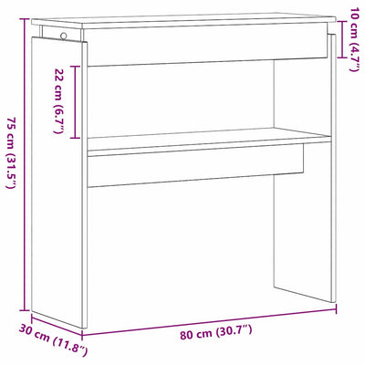 Musta tammi konsolipöytä Bahn 80x30x80cm (puinen)