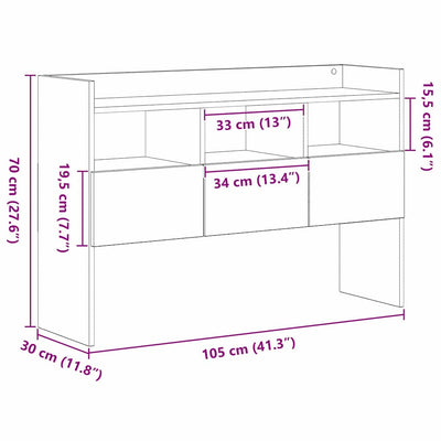 Sivupöytä laatikon kanssa Musta 105 x 30 x 70 cm Tekninen puu
