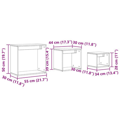 Musta pesätaulu muut Misirca 55x30x50cm (3 pcs puinen)
