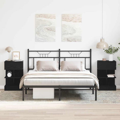 Musta tammi yöpöytäkaappi Klary 40x35x65cm (2 pcs puinen)