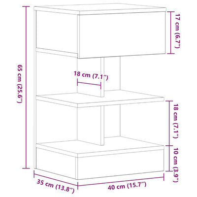 Musta tammi yöpöytäkaappi Klary 40x35x65cm (2 pcs puinen)