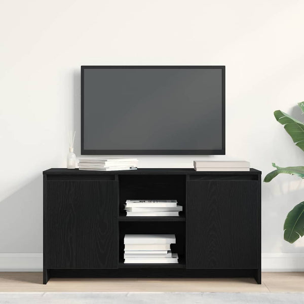 TV-kaappi Musta tammi. 102 x 37,5 x 52,5 cm Tekninen puu