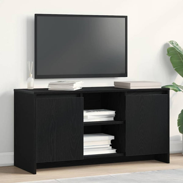 TV-kaappi Musta tammi. 102 x 37,5 x 52,5 cm Tekninen puu