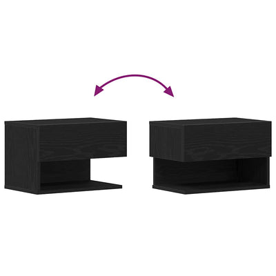 Musta tammi yöpöytäkaappi Schiopoiu 46x29.5x30cm (2 pcs puinen)