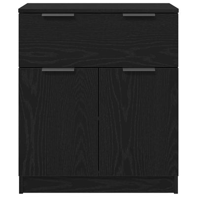 Sivupöytä laatikon kanssa Musta 60 x 30 x 70 cm Tekninen puu