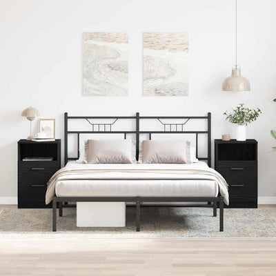 Yöpöytäkaappi 2 pcs Musta tammi 40 x 35 x 65 cm Tekninen puu