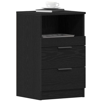 Yöpöytäkaappi 2 pcs Musta tammi 40 x 35 x 65 cm Tekninen puu