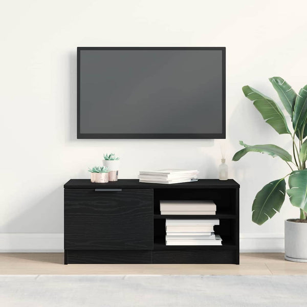 TV-kaappi Musta tammi. 80 x 35 x 36,5 cm Tekninen puu