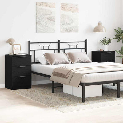 Musta tammi yöpöytäkaappi Gyongvike 40x65x65cm (2 pcs puinen)