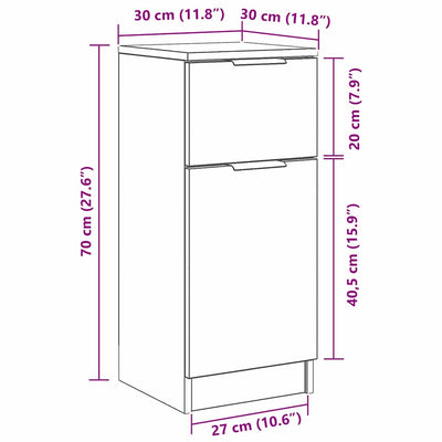 Sivupöytä Musta Tammi Musta tammi 30 x 30 x 70 cm Tekninen puu