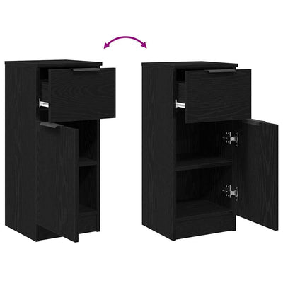 Sivupöydät 2 pcs Musta tammi 30 x 30 x 70 cm Tekninen puu