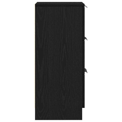 Sivupöydät 2 pcs Musta tammi 30 x 30 x 70 cm Tekninen puu