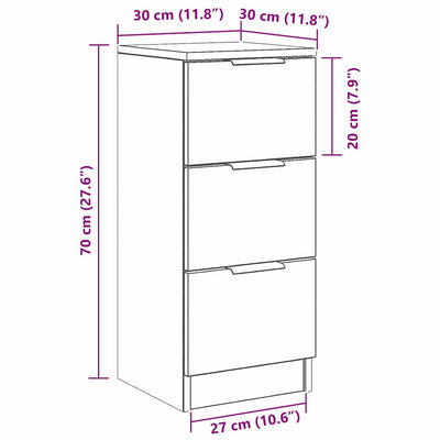 Sivupöydät 2 pcs Musta tammi 30 x 30 x 70 cm Tekninen puu