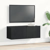 TV-kaappi 2 pcs Musta tammi. 80 x 30 x 30 cm Tekninen puu