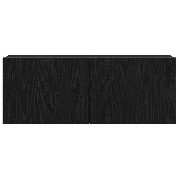 TV-kaappi 2 pcs Musta tammi. 80 x 30 x 30 cm Tekninen puu