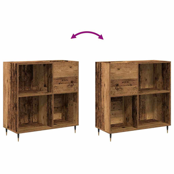 Levykaappi Vanha puu 85 x 38 x 89 cm Tekninen puu