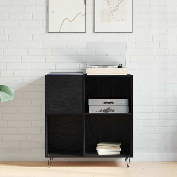 Levykaappi Musta tammi. 85 x 38 x 89 cm Tekninen puu