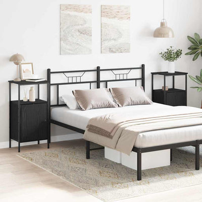 Yöpöytäkaappi 2 pcs Musta tammi 41 x 31 x 80 cm Tekninen puu