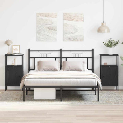 Yöpöytäkaappi 2 pcs Musta tammi 41 x 31 x 80 cm Tekninen puu