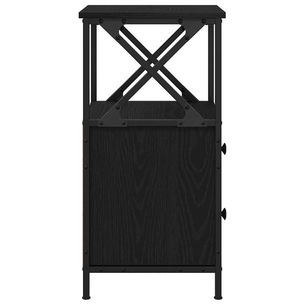 Yöpöytä Musta tammi 34 x 35.5 x 70 cm Käsitelty puu ja metalli