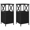 Yöpöytä laatikon kanssa 2 pcs Musta tammi 34 x 35.5 x 70 cm