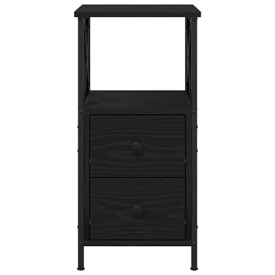Yöpöytä laatikon kanssa 2 pcs Musta tammi 34 x 35.5 x 70 cm