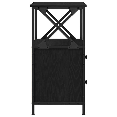 Yöpöytä laatikon kanssa 2 pcs Musta tammi 34 x 35.5 x 70 cm