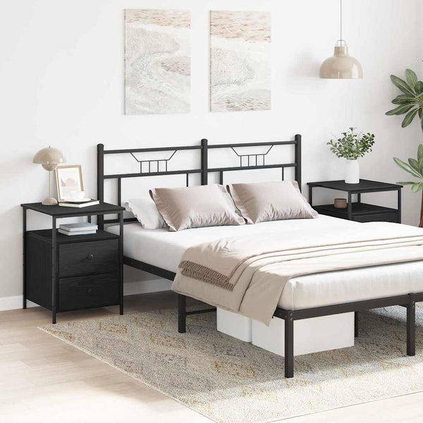 Yöpöytä laatikon kanssa 2 pcs Musta tammi 44 x 45 x 60 cm