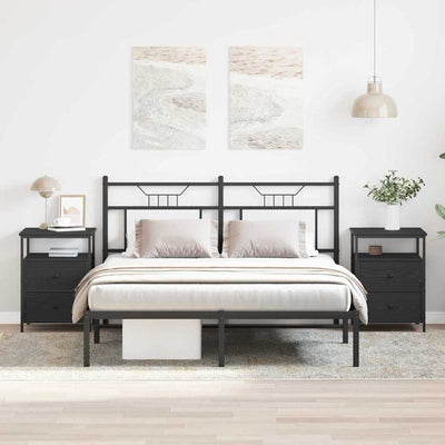 Musta tammi yöpöytä laatikon kanssa Somna 44x45x60cm (2 pcs)