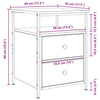 Musta tammi yöpöytä laatikon kanssa Somna 44x45x60cm (2 pcs)