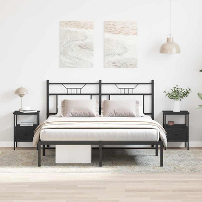 Yöpöytä laatikon kanssa 2 pcs Musta tammi 34 x 36 x 50 cm