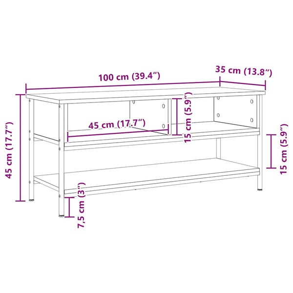 TV-kaappi Vanha puu 100 x 35 x 45 cm Tekninen puu