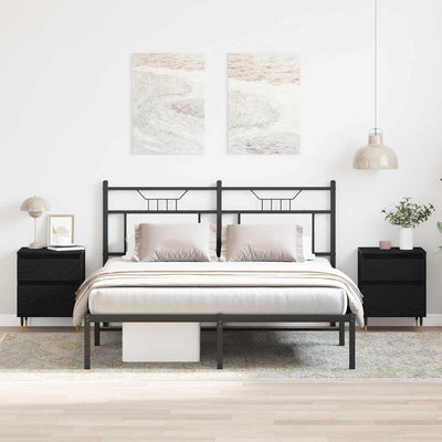 Yöpöytäkaappi laatikon kanssa 2 pcs Musta tammi