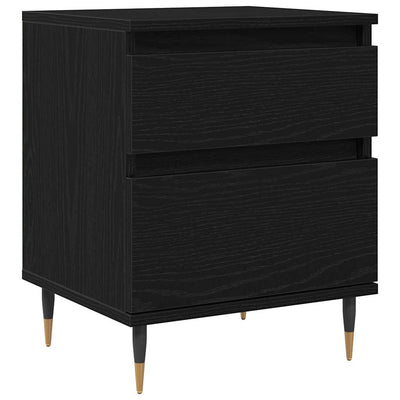 Yöpöytäkaappi laatikon kanssa 2 pcs Musta tammi
