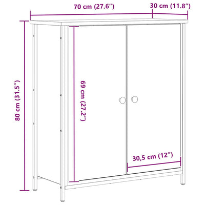 Sivupöytä artesaani tammi 70 x 30 x 80 cm Tekninen puu