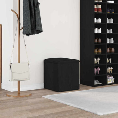 Säilytyspenkki ovella Musta tammi 42 x 42 x 45 cm Tekninen puu